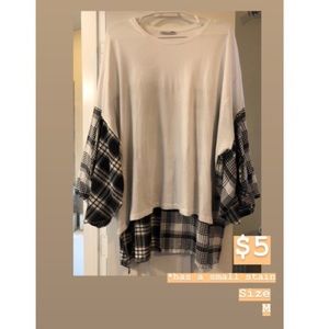 White Shirt with Plaid Detail